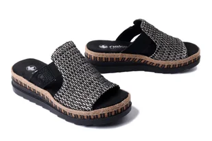 RIEKER V7953-00 black combination, klapki damskie - Rieker - Klapki i japonki damskie - miniaturka - grafika 1