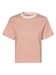 Marie Lund - T-shirt damski, biały|pomarańczowy - Koszulki i topy damskie - miniaturka - grafika 1