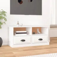 Szafki RTV - vidaXL Szafka pod TV, biała, 93x35,5x45 cm, materiał drewnopochodny - miniaturka - grafika 1