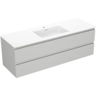 Mexen Orio szafka łazienkowa 140 cm z umywalką Otis, 2 szuflady, szara mat/biała mat - 91A10-14047-2-BFF62-W18M01 - Szafki łazienkowe - miniaturka - grafika 1