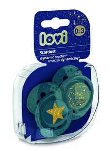 LOVI Lovi Smoczek silikonowy dynamiczny 0-3m Stardust green 2szt - Smoczki uspokajające - miniaturka - grafika 2