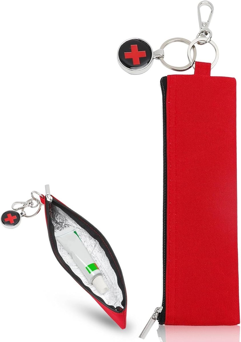 Torba chłodząca na leki, mini z zawieszką w sytuacjach awaryjnych – izolowana torba na leki na podróż, plecak, samolot – torba Epipen z karabińczyki..