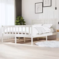 Łóżka - Lumarko Rama łóżka, biała, lite drewno, 140x200 cm - miniaturka - grafika 1
