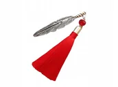 Zakładki do książek - ZAKŁADKA DO KSIĄŻKI CZERWONY CHWOST FRĘDZEL - miniaturka - grafika 1