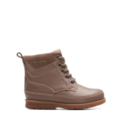 Clarks Chłopięce dziewczęta Dabi Style T. Półdługie kozaki, skóra Pebble Leather, 20 EU, Pebble Leather, 20 EU