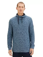 Swetry męskie - TOM TAILOR sweter męski, 34404 - Blue Navy Mouline, XL - miniaturka - grafika 1