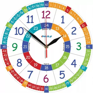 Edukacyjny Zegar Ścienny Dla Dzieci Bezgłośny Mechanizm M (Strz) / Epokoik - Zegary - miniaturka - grafika 1