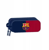 Piórniki - Piórnik szkolny dla chłopca piłkarski saszetka dwukomorowy FC BARCELONA 3D - miniaturka - grafika 1