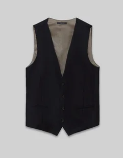 kamizelka do zestawu rosolini 02 granatowy slim fit - Kamizelki męskie - miniaturka - grafika 1