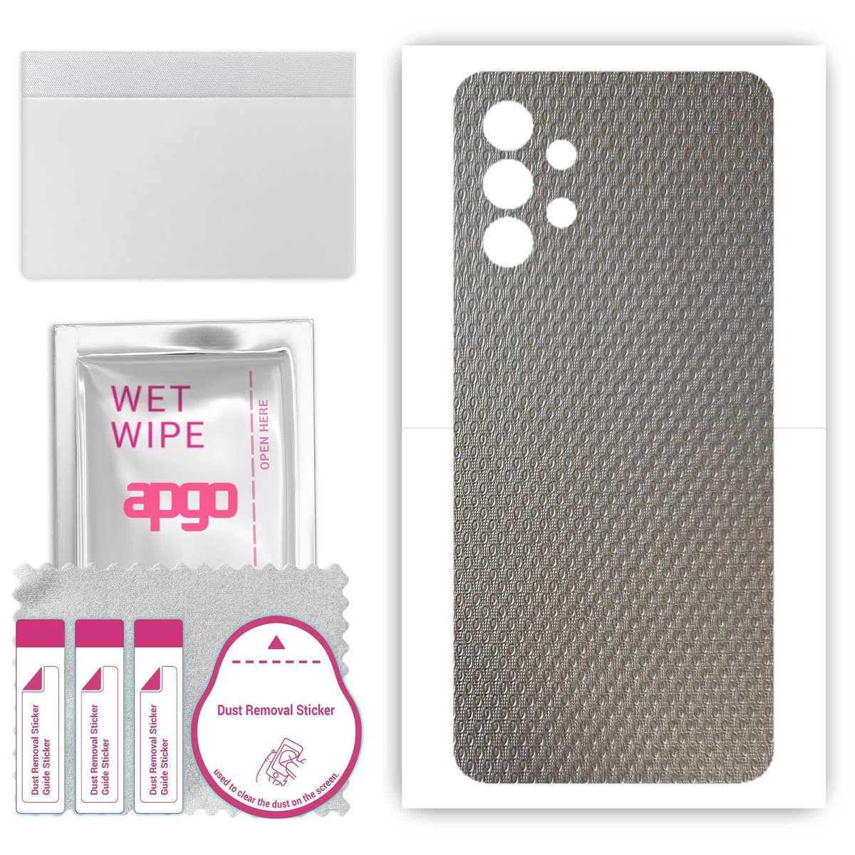 Folia naklejka skórka strukturalna na TYŁ do Samsung Galaxy A32 4G - Aluminium krople - apgo SKINS