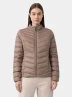 Kurtki damskie - 4F Kurtka przejściowa 4FAW23TDJAF224 Brązowy Slim Fit - miniaturka - grafika 1