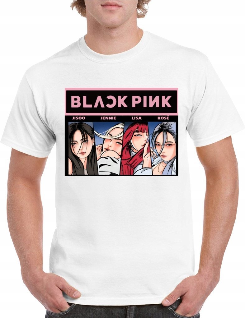 P364 KOSZULKA MĘSKA BLACKPINK KPOP Z NADRUKIEM ZESPÓŁ MUZYCZNY M