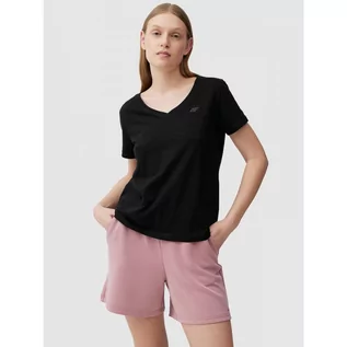 Koszulki i topy damskie - Koszulka Damska 4F Bawełniana T-shirt Czarny SS23TTSHF582-20S - grafika 1