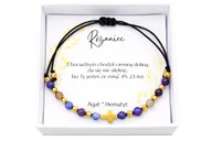 Bransoletki - Bransoletka różaniec Agat i hematytem ręcznie robiona, prezent Komunia, Bierzmowanie - miniaturka - grafika 1