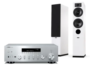 Yamaha R-N600A (srebrny) + Tesi 5 (biały) - Zestawy stereo - miniaturka - grafika 1