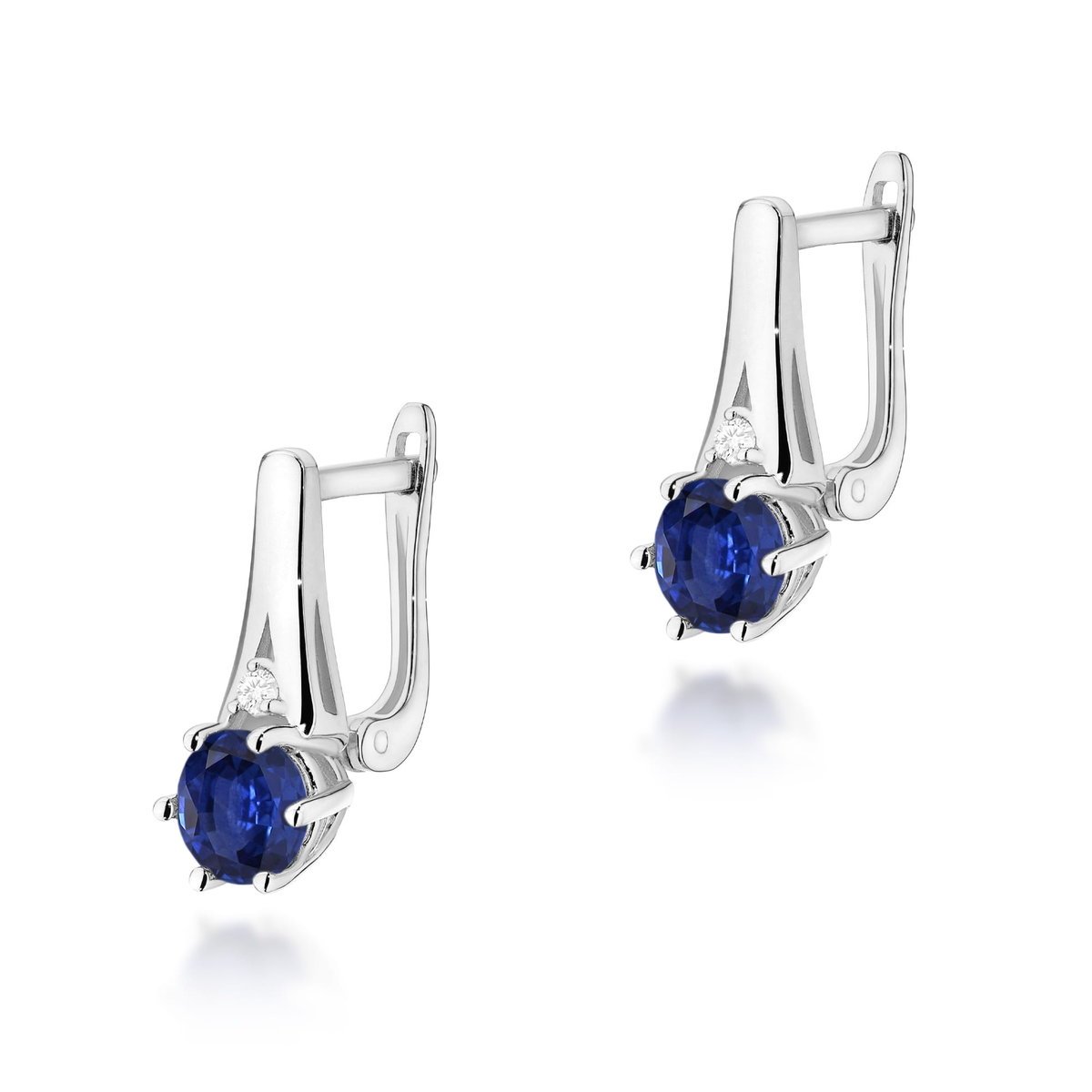 Złote kolczyki Szafir 2 x 0,50ct białe złoto pr. 585