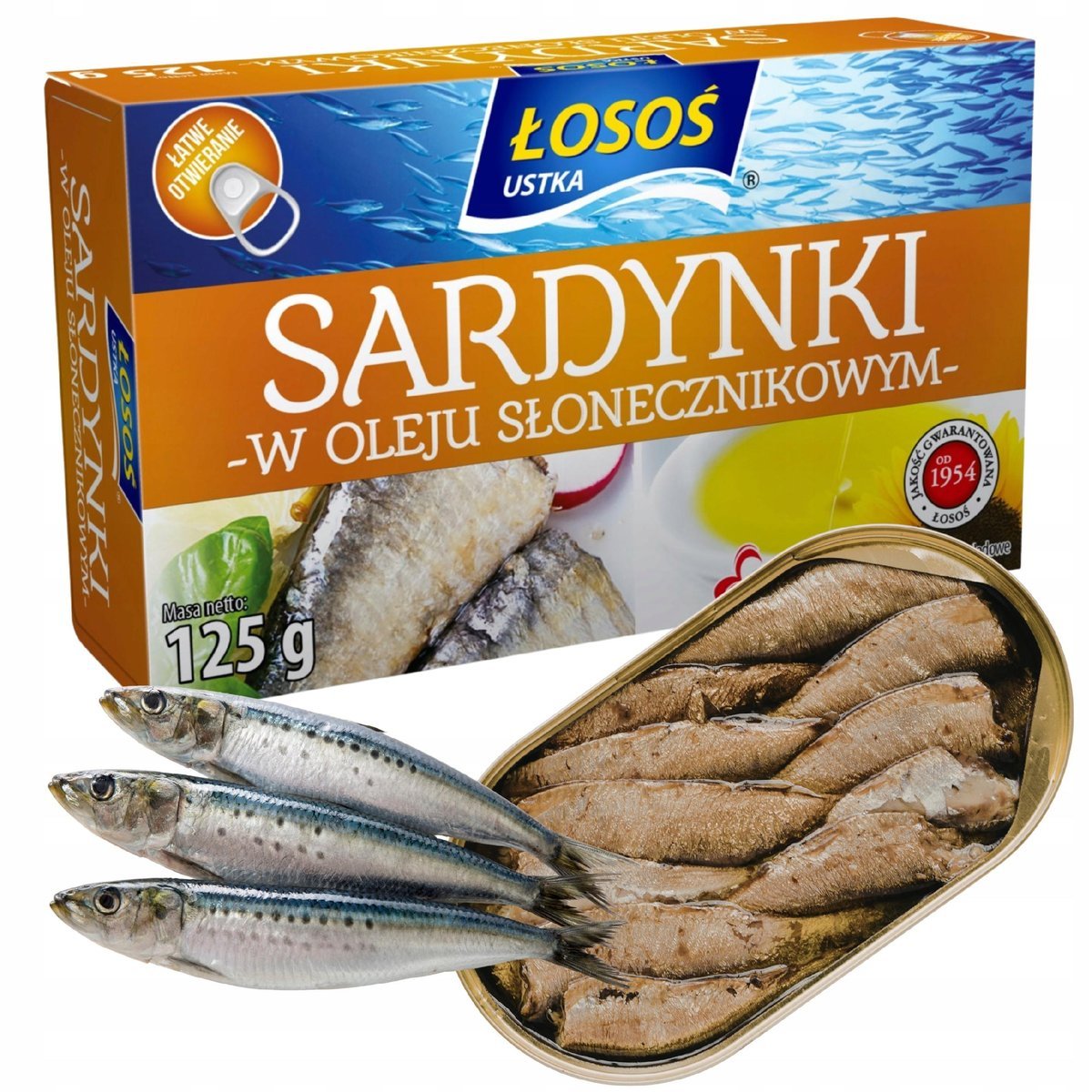 Łosoś Ustka Sardynki W Oleju Słonecznikowym Ryby Konserwa 125g