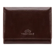 Portfele - Średnia portmonetka damska skórzana ciemny brąz - miniaturka - grafika 1