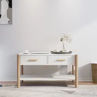 Ławy i stoliki kawowe - Lumarko Stolik kawowy, biały 82x48x45 cm, materiał drewnopochodny - miniaturka - grafika 1