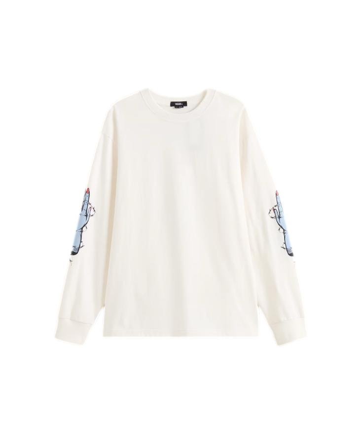 T-shirt Męski z długim rękawem VANS Dayana Zombie Hand LS T Egret VN000ST1C9F1 M