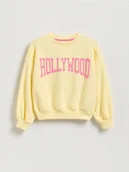 Bluzy dla dziewczynek - Reserved - Krótka bluza z nadrukiem - jasnożółty - miniaturka - grafika 1