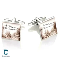 Spinki do mankietów i krawatów - Spinki do mankietów Boże Narodzenie X2 BOCS342 - miniaturka - grafika 1