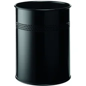 Kosze na śmieci - Kosz na śmieci DURABLE metalowy z perforacją 30mm czarny 15l - miniaturka - grafika 1