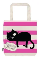 Torebki damskie - moses. Ed, the Cat Shopper Hang Out, torba materiałowa ze 100% bawełny, z motywem kota w kolorze różowo-białym, torba na zakupy z półką na zakupy, do biura lub na uczelnię, 39 x 42 cm, Rosa - miniaturka - grafika 1