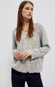 Bluzki damskie - Luźna bluzka damska w kolorze beżowym z nadrukiem 4018, Kolor beżowy, Rozmiar S, Moodo - Primodo.com - miniaturka - grafika 1