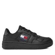 Sneakersy damskie - Sneakersy Tommy Jeans Tjw Retro Basket Ess EN0EN02505 Czarny - miniaturka - grafika 1