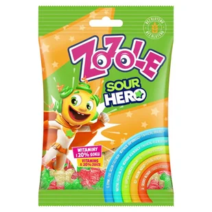 Zozole Sour Hero Mix żelków z witaminami o smaku wiśni ananasa i arbuza 75 g - Cukierki Zozole Sour Hero Mix żelków z witaminami o smaku wiśni ananasa i arbuza 75 g - Cukierki - miniaturka - grafika 1
