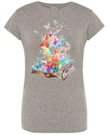 Koszulki i topy damskie - T-Shirt damski nadruk Kolorowe Książki R.XXL - miniaturka - grafika 1