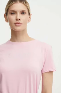 Koszulki sportowe damskie - Guess t-shirt SKYLAR damski kolor różowy V4GI09 J1314 - grafika 1