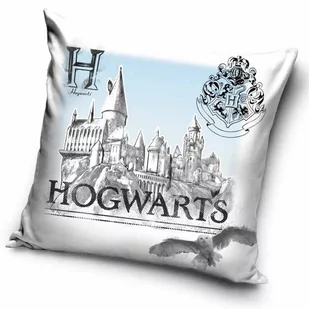 Poszewka 40x40 dekoracyjna MIĘKKI VELVET dla dziecka Harry Potter biały - Pościel dla dzieci - miniaturka - grafika 1