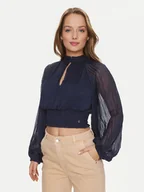 Bluzki damskie - Guess Bluzka Bianca W4RH69 WDW52 Granatowy Regular Fit - miniaturka - grafika 1