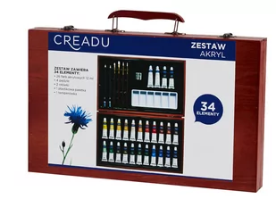 Creadu, Zestaw akrylowy, 34 elementy - Farby i media malarskie - miniaturka - grafika 1