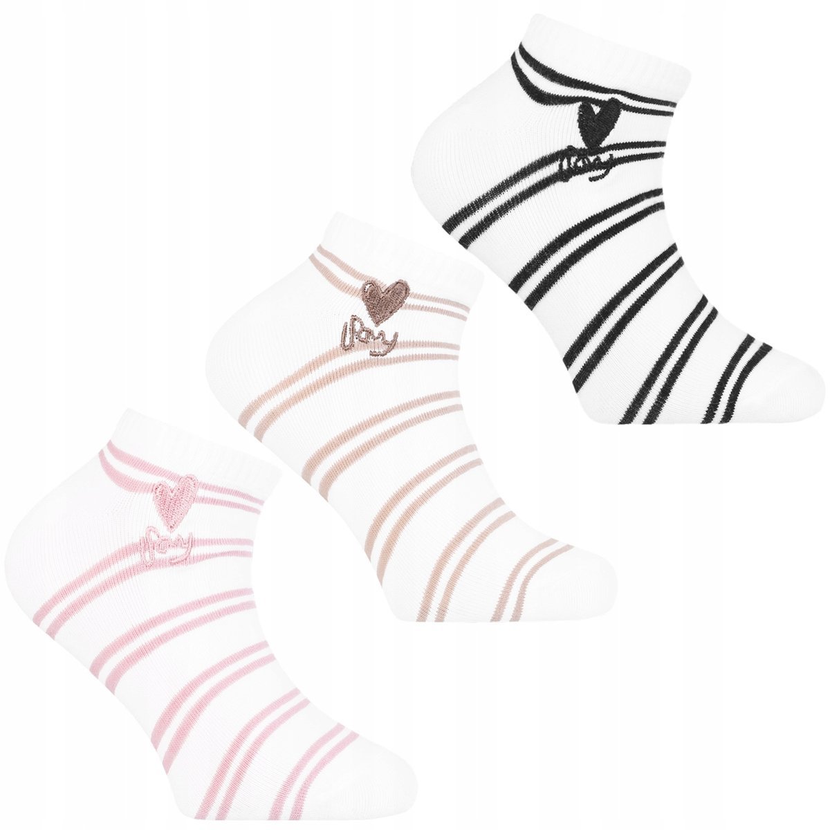 Urocze Skarpetki Dziecięce za kostkę Stopki z Haftem MORAJ 3-pary r. 31-34