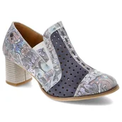 Półbuty damskie - Niebieskie Półbuty Maciejka Modne Damskie Obuwie - miniaturka - grafika 1