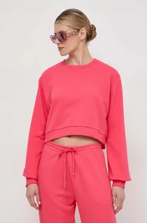 Bluzy damskie - Patrizia Pepe bluza damska kolor różowy gładka - grafika 1