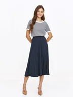 Spódnice - Plisowana granatowa spódnica - miniaturka - grafika 1