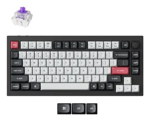 Keychron Q1 HE USB + RF Wireless + Bluetooth QWERTZ Niemiecki Czarny, Szary Q1H-M1-DE - Klawiatury - miniaturka - grafika 1