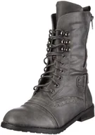 Kozaki damskie - Buffalo Girl Damskie kozaki 237980 JS09009, szary - szary Grey213-39 eu - miniaturka - grafika 1