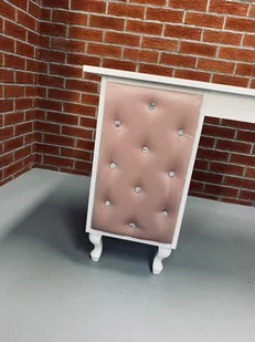 Stolik Do Manicure Pure Beauty Crystal Pik Biały z Różowym Frontem Prawy - Meble kosmetyczne - miniaturka - grafika 7