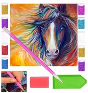 Zabawki kreatywne - Haft diamentowy GRZYWA KONIA koń konie 40x40 OBRAZ b.duży zabawki kreatywne plastyczne - miniaturka - grafika 1