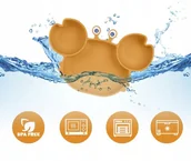 Miseczki i talerzyki dla dzieci - Talerz Dla Dzieci Silikonowy Pojemnik Krab Dla Niemowląt Nauka Jedzenia - miniaturka - grafika 1