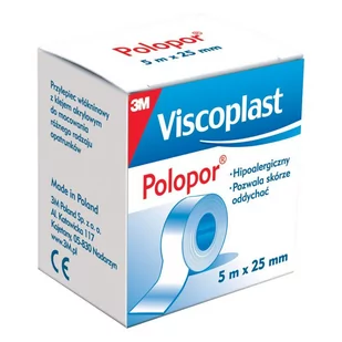 3M VISCOPLAST Polopor 5 m x 25 mm szpulka) - Apteczki i materiały opatrunkowe - miniaturka - grafika 1