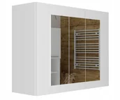 Szafki łazienkowe - Szafka łazienkowa z lustrem 80 cm Biała - miniaturka - grafika 1