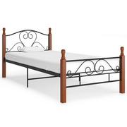 Łóżka - vidaXL Rama łóżka, czarna, metalowa, 100 x 200 cm - miniaturka - grafika 1
