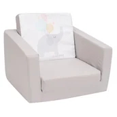 Krzesła obrotowe dla dzieci - Dziecięcy Składany Fotelik New Baby Elephant Szary - miniaturka - grafika 1