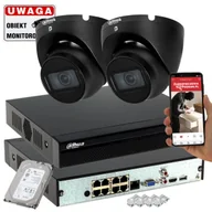 Zestawy do monitoringu - Zestaw do monitoringu 2 kamery rejestrator IPC-HDW1530T-0280B-S6-BLACK 5MPx IR30 Mikrofon PoE - miniaturka - grafika 1